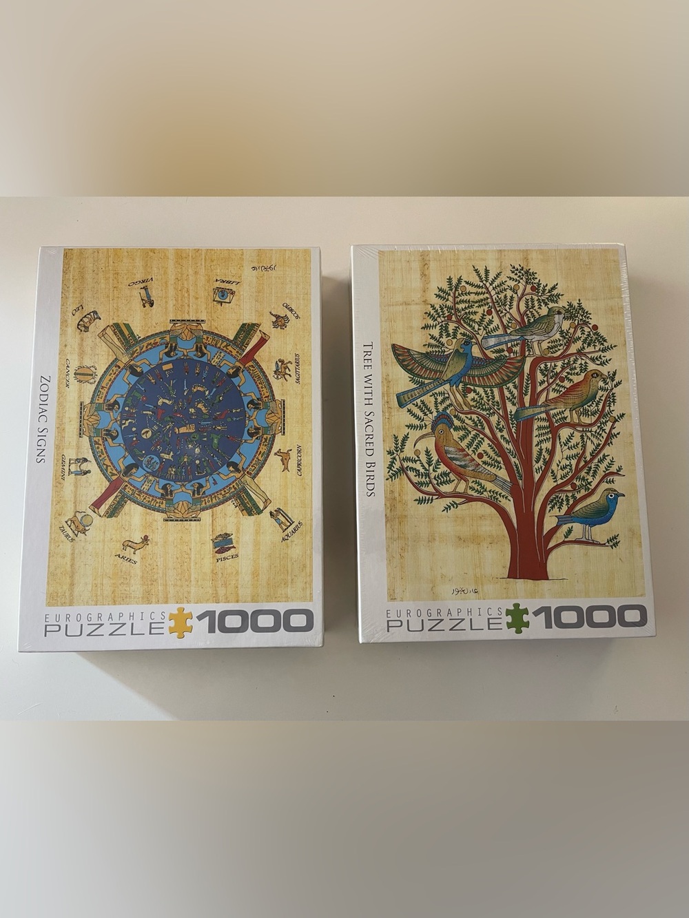 Eurographics 1000-Piece Puzzles Egyptian Tree w/Sacred Birds & Zodiac Signs NIB